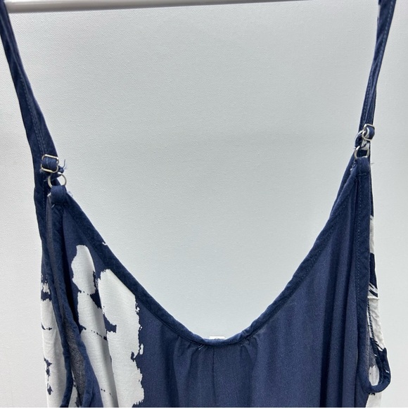 Buenos Ninos Jumpsuit Adult Small Blue White Wide Leg Pocket Tie Dye Flowy Women - Picture 6 of 14